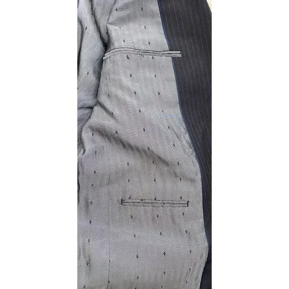 Joseph & Feiss 40S Dark Gray Pinstriped 100% Wool 2 Btn Blazer Sport Coat Jacket - Picture 5 of 7